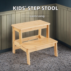Tabouret d'apprentissage de la propreté en bois au design moderne pour enfants, avec patins antidérapants, et marchepieds de sécurité supplémentaires pour la sécurité des enfants - Product Image 2