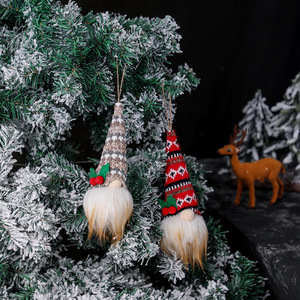 Christmas decorations, Christmas <b>tree</b> ornaments, dolls, cross-border knitting, glowing faceless dolls, dwarf retro knitting - Product Image 4