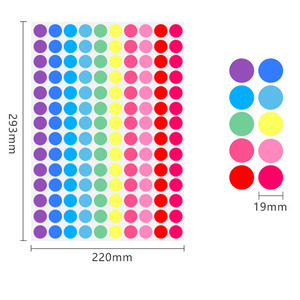 สติกเกอร์ทรงกลมสีสำหรับเด็กหัดเดินฉลากเขียนโค้ด A4ฉลากวงกลม - Product Image 5