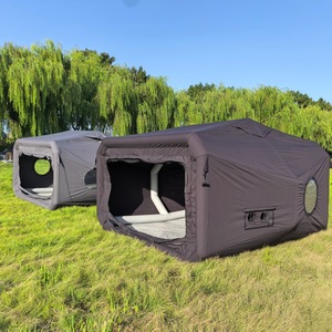 Tienda de campaña inflable de tela Oxford para camping en exteriores, resistente al viento, con columna de aire engrosada y apertura para estufa, apta para todas las estaciones. - Product Image 2
