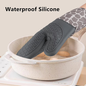 Gant de four professionnel en silicone extra long avec doublure matelassée Gants de four flexibles pour porte-casseroles résistants à la chaleur - Product Image 5