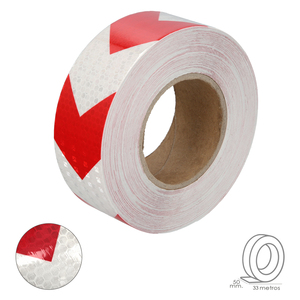 Ruban adhésif réfléchissant blanc/rouge 50 mm x 33 mètres. Pour usage domestique. - Product Image 1