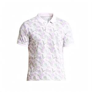 Polo de Manga Corta con Estampado Floral para Hombre, Diseño Moderno y Elegante, Estilo Casual Tejido, Color Blanco, Polo para Hombre de BD - Product Image 4