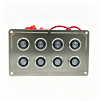 Panneau de commande marin étanche 4, 6 ou 8 voies 12V/24V DC à 8 boutons avec indicateur lumineux LED bleu pour bateau, camping-car, yacht, Jeep, véhicule