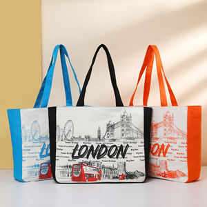 Sac fourre-tout en toile de haute qualité avec logo imprimé personnalisé, grande capacité, sac à bandoulière avec poche extérieure - Product Image 1