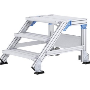 ZARGES Aluminum Step <b>Ladder</b> With Handrails 10-12 Steps 300 Lb Capacity Portable For Indoor Outdoor Use - Product Image 5
