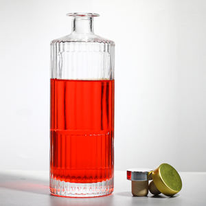 750ml 700ml 500ml özel boş cam şişe tıpa ile cin votka viski için vidalı kapak mantar Tequila likör alkol ruhları - Product Image 5