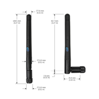 Antenne LoRa externe omnidirectionnelle pliable 868 MHz en caoutchouc avec câble coaxial pour module passerelle IoT sans fil