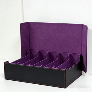 Premium PU Leather Card Deck Box Custom Logo Service Durable Wear-Resistant Organizer for Trading Card Games - Product Image 5