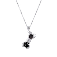 Collier en os avec pendentif empreinte de patte de chien et caméra cachée à projection