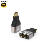 Nouveauté Adaptateur Mini HDMI vers HDMI plaqué or 8K 60Hz mâle vers femelle pour caméra HDTV et projecteur
