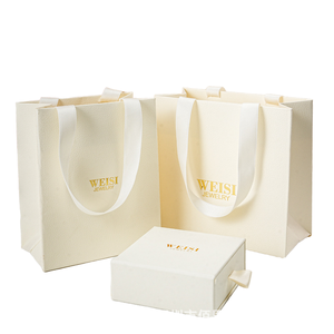 Direct China Factory New Design Sustainable Recyclable <b>White</b> Kraft <b>Paper</b> Bags Ribbon Reinforced Handle for Supermarket Promotion - Product Image 2