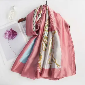 Custom Design Satin Scarf 90x90 Women Fashion Scarf Hijab Silk Scarves High Quality