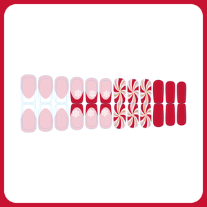 24 <span class=keywords><strong>faux</strong></span> ongles à presser en ABS rouge et <span class=keywords><strong>rose</strong></span>, design long carré, motif rayures de Noël, réutilisables, pour les fêtes - Product Image 4