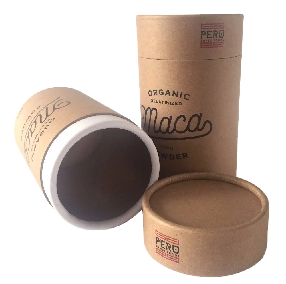 Eco friendly paper cylinder packaging box for tea/herbs/coffee packaging