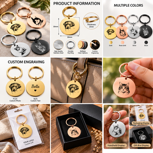 พวงกุญแจโลหะรูปสัตว์เลี้ยงพร้อมส่ง แกะสลักชื่อสัตว์เลี้ยงตามสั่ง ป้ายชื่อสัตว์เลี้ยงแบบกำหนดเอง ของที่ระลึกสำหรับสุนัขและแมว พวงกุญแจแบบ OEM ODM - Product Image 4