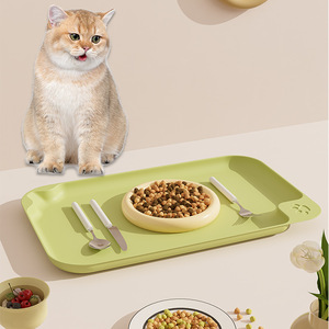 Tapete impermeable, resistente a las manchas y antideslizante para comida de mascotas, plato grande de plástico, tazón para gatos, plato para comida, tapete de limpieza para alimentos - Product Image 1
