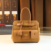 Tas Tote Desain Serbaguna Kapasitas Besar Tas Lokomotif Wanita Tas Tangan Multi-saku dengan Kunci