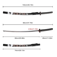 Katana traditionnel japonais fait main noir de 102 cm, personnalisable, OEM, véritable épée en vente
