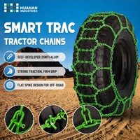 Cadenas de Tracción para Invierno SMART T de Alta Resistencia para Tractor, Camión, SUV, ATV, Cadenas para Neumáticos de Acero Aleado con Barra Transversal de Eslabones en Espiral para Nieve y Hielo