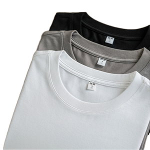 280G 100% Cotton Men T-Shirt O-Neck Short Sleeve Silk <b>Screen</b> Printed Blank Solid Knitted Casual Streetwear - Product Image 1