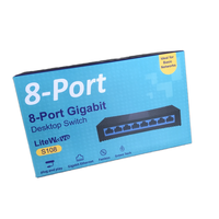 Conmutador de red Gigabit Deskpot de 8 puertos S108 con funciones POE SNMP QoS, 1 unidad