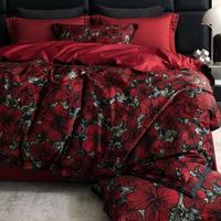 Vente en gros usine – Ensemble de literie 4 pièces 100 % coton pur imprimé, motif personnalisé OEM, taille et logo sur mesure, housse de couette, drap-housse, taies d'oreiller