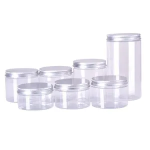 Rõ Ràng Nhựa PET Jar Thực Phẩm Bao Bì Container Jar Với Vít Nắp 89Mm Cỡ Nòng 200Ml 250Ml 300Ml 400Ml 500Ml 600Ml Ml