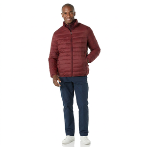 FINER THREADS Veste matelassée légère en toile pour homme, design personnalisé, col montant, logo frontal, respirante, séchage rapide, style urbain - Product Image 1