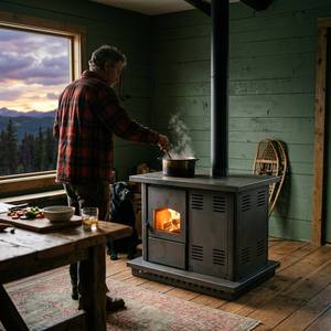 Poêle à <span class=keywords><strong>granulés</strong></span> <span class=keywords><strong>de</strong></span> <span class=keywords><strong>bois</strong></span> Fangran 120ZB 16 kW, chauffage à air ultra-silencieux avec vitre pour les réunions <span class=keywords><strong>de</strong></span> famille à la maison - Product Image 2