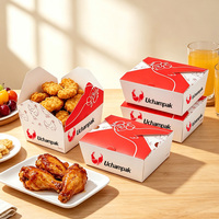 Boîte alimentaire en papier biodégradable pour ailes de poulet frites et snacks, conteneur à emporter pour usage en restaurant