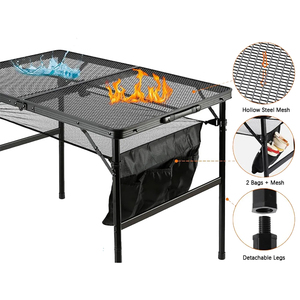 <span class=keywords><strong>Mesa</strong></span> de Comedor Rectangular <span class=keywords><strong>Plegable</strong></span> de Aluminio Feistel para Barbacoa, <span class=keywords><strong>con</strong></span> 2 Paneles Laterales, para Camping y Uso en Patio - Product Image 3