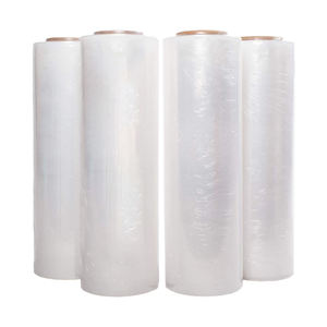 सस्ते औद्योगिक प्लास्टिक पैकिंग लपेटकर बोरी कम शोर जैव सफेद रंग 18 इंच 60 गेज का तार के लिए एलएलडीपीई खिंचाव फिल्म सामान - Product Image 1