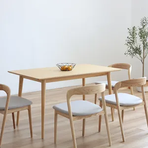 Novo conjunto de mesa de jantar e cadeiras de madeira maciça para restaurante e café, prato de madeira moderno e luxuoso, para sala de jantar