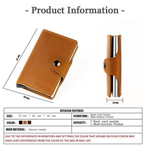 Porte-cartes RFID en cuir Andong pour homme et femme, portefeuille vintage en cuir Crazy Horse, véritable cuir de vache, sac à main tendance - Product Image 5