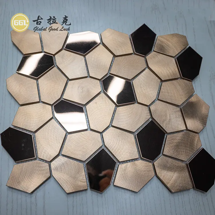 unregelmäßig metall mosaikfliese spiegel design innendekoration mosaik