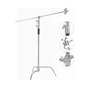 FAITAI 2024 produk baru Heavy Duty 40 inci fotografi Studio foto berdiri C dengan pegangan lengan 3.3M Stainless Steel c-stand Softbox