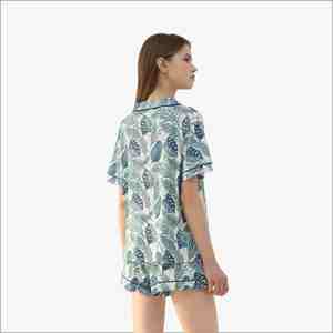 Ensemble de pyjamas personnalisés pour femmes en coton modal de bambou tricoté, doux et respirant, pour l'été, avec impressions de logo personnalisées, commandes en gros - Product Image 4