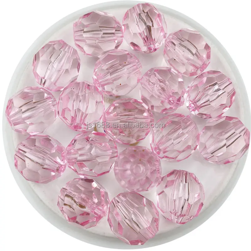 RTS Pink Transparent Klar Facettierte Polygon Acryl Perlen für Stifte 20MM Bunte Kunststoff Chunky Perlen Für die Schmuck herstellung