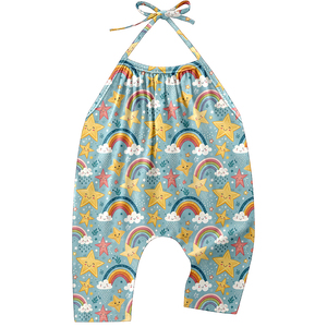 Combinaison Bébé en Soie Lactée Imprimée à Bretelles, Sans Manches, Style Sarouel, Personnalisable avec Impression Intégrale, Tenue d'Été Une Pièce pour Nourrisson - Product Image 5