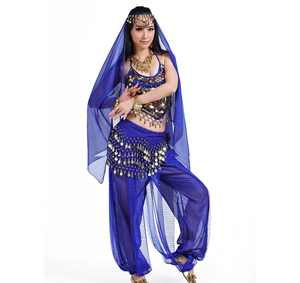 Trajes de danza del vientre egipcio indio azul pantalón largo <span class=keywords><strong>ropa</strong></span> de Bollywood <span class=keywords><strong>ropa</strong></span> de actuación vestido de danza árabe - Product Image 1