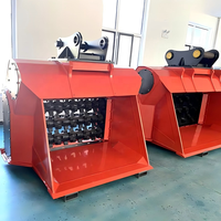 Godet de criblage et de concassage hydraulique pour excavatrice, marque Yuezhuo, 18-28 tonnes, pour la pulvérisation de roches, la remédiation des sols, les blocs de charbon et le ciment