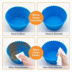 Moldes de Silicona Reutilizables para Muffins, Antiadherentes, Aptos para Hornear Cupcakes, Libres de BPA, para Horno y Freidora de Aire - Product Image 3