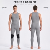 Combinaison de plongée longue en néoprène gris 2 mm pour homme, idéale pour la plongée en apnée, le surf, le paddle board, le SUP et le kayak en été