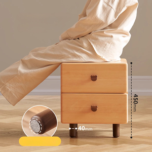 Mesa <span class=keywords><strong>de</strong></span> <span class=keywords><strong>Noche</strong></span> con Asa <span class=keywords><strong>de</strong></span> Cabeza <span class=keywords><strong>de</strong></span> Oso Adorable, Hecha <span class=keywords><strong>de</strong></span> Madera Maciza, para Dormitorio Pequeño, Gabinete <span class=keywords><strong>de</strong></span> Almacenamiento - Product Image 1