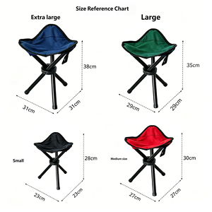 Ultra Lightweight <b>Portable</b> Three-Legged Folding <b>Stool</b> Garden Chair Picnic Pony Iron Metal Oxford Outdoor Camping Casual Fishing - Product Image 4