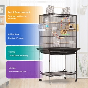 <b>Bird</b> Cage for Parrot Small Medium Large <b>Birds</b> Durable Metal Pet Cage with <b>Feeder</b> Perch Easy Clean Breeding Use - Product Image 4