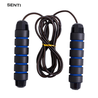 Tali Lompat PVC Portable dengan Desain Anti Kusut, Dapat Disesuaikan, Unisex, Dilengkapi Bantalan Bola Cepat, untuk Latihan di Rumah, Tali Baja