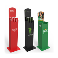Présentoir de merchandising vertical en métal personnalisé Apache pour boissons, étagère surélevée pour le stockage de bouteilles et de canettes en magasin