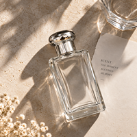 Flacon de parfum en verre de luxe 50 ml, noir mat, vaporisateur, emballage de parfum